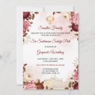 Carte d'invitation Sukhmani Sahib Paath, chemin Ak