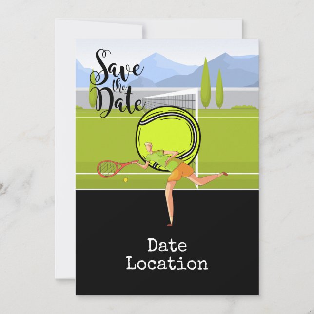 Carte d'invitation Tennis Save the Date (Devant)