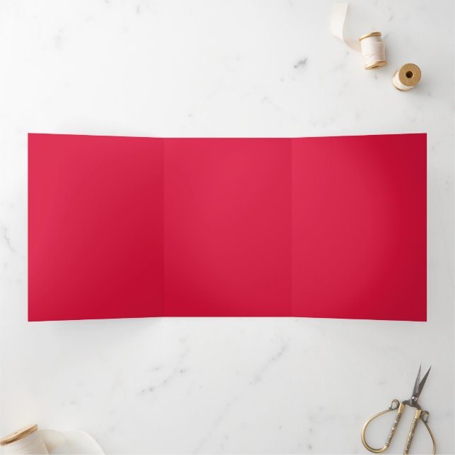 Carte d'invitation triple volets Rouge cramoisi et (Intérieur)