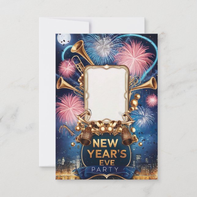 Carte d'invitation vierge pour la soirée du Nouvel (Devant)