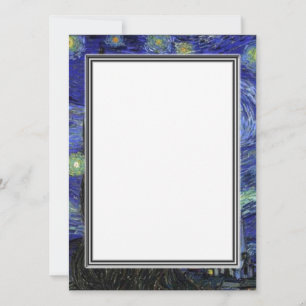 carte d'invitation vierge, van Gogh nuit étoilée