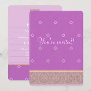 Carte d'invitation Violet Indien