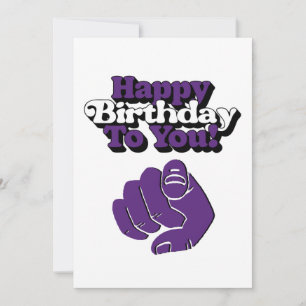 Carte d'invitation violette Joyeux Anniversaire