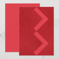 Carte d'invitation Zigzag Red Textured - personnal