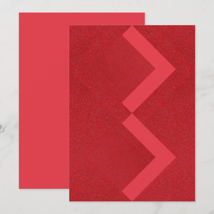 Carte d'invitation Zigzag Red Textured - personnal