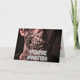 Carte d'invitation Zombie Halloween