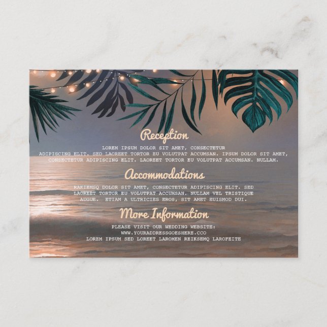 Carte d'invité pour Mariage d'informations de chaî (Devant)
