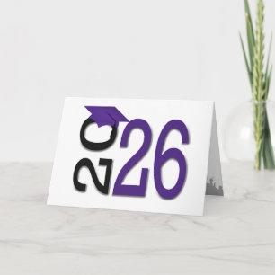 Carte Diplôme 2026 Couleurs de l'école Violet et Noir