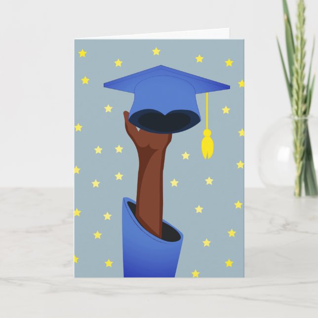 Carte Diplômé Casquette avec Stars Blue (Devant)