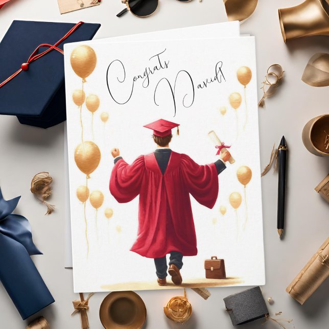 Carte Diplôme d'aquarelle personnalisé Master, Collège (Perfect for many different graduate degrees!)