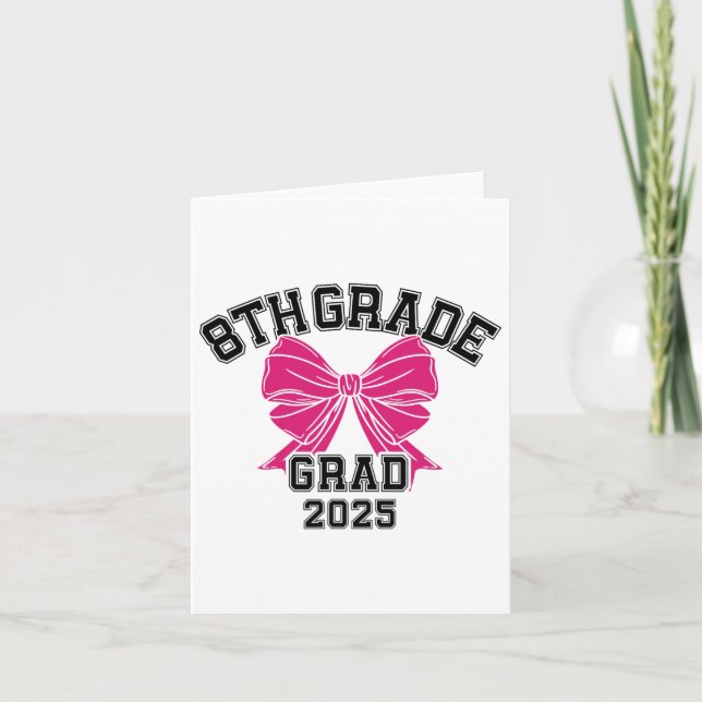Carte Diplômé de 8e année 2025 Coquette Middle School  (Devant)