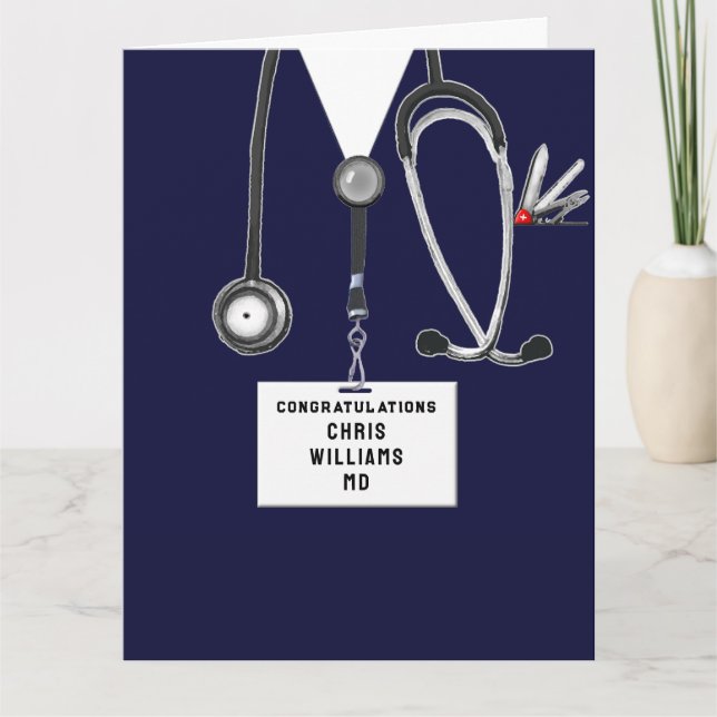 Carte Diplôme de fin d'études de médecine personnalisé (Devant)