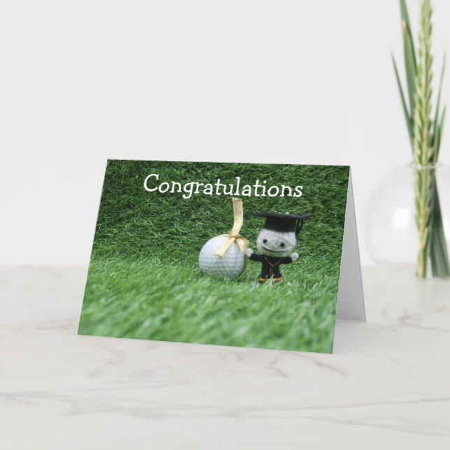 Carte Diplôme de golf avec Hobo casquette et gown Congra (Devant)