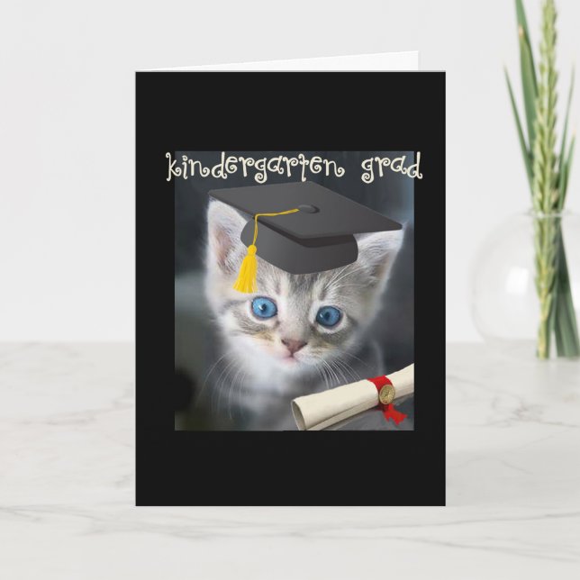 Carte Diplômé de jardin d'enfants de chaton (Devant)