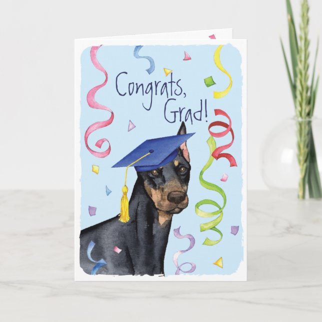 Carte Diplômé de Pinscher de dobermann (Devant)