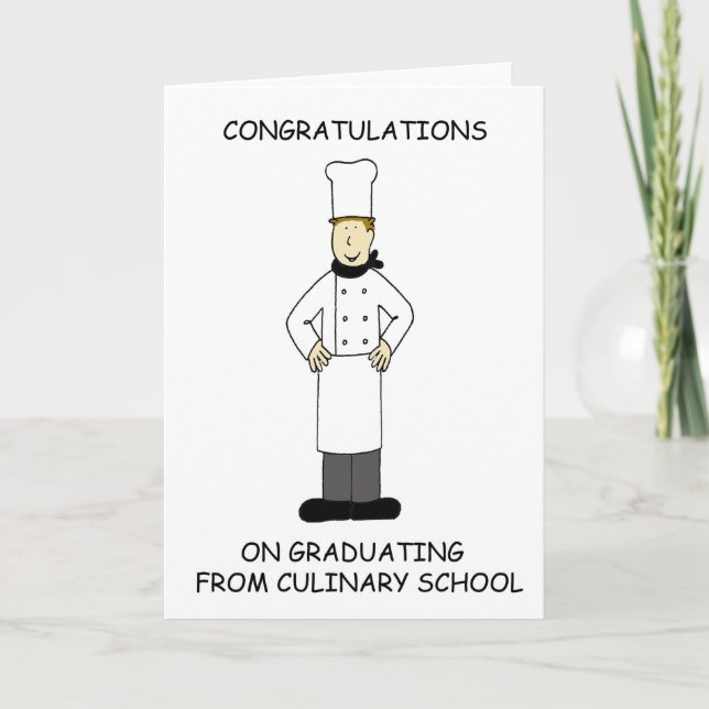 Carte Diplôme d'études culinaires Félicitations Homme (Devant)