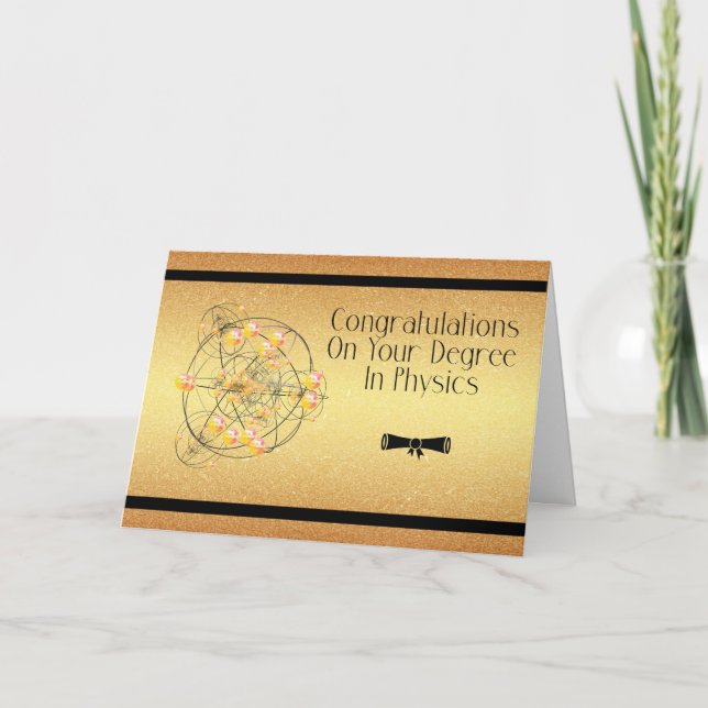 Carte Diplôme en Physique Card, Félicitations Gold (Devant)