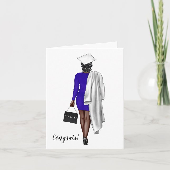 Carte Diplôme féminin afro-américain personnalisé (Devant)