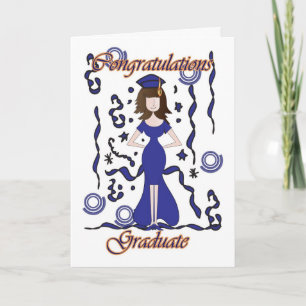 Carte Diplômé, Graduation Félicitations avec une fille