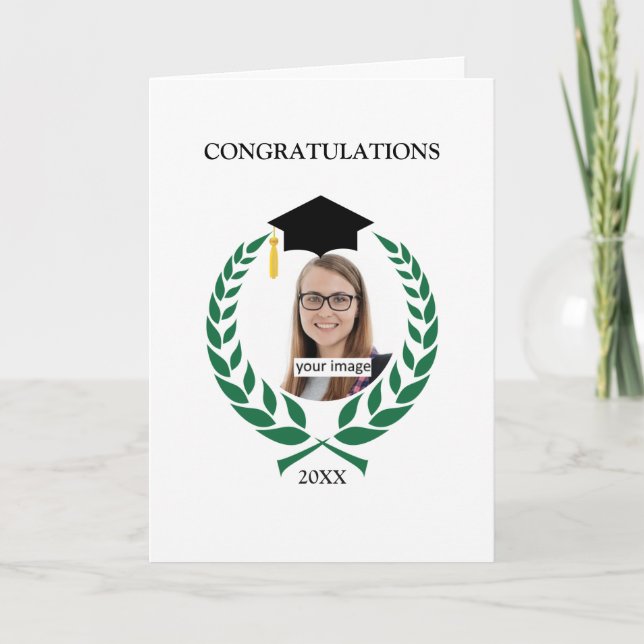 Carte Diplôme personnalisé de laurier vert (Devant)