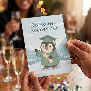 Carte Diplômé Pingouin Résultat Réussi Humour Sec