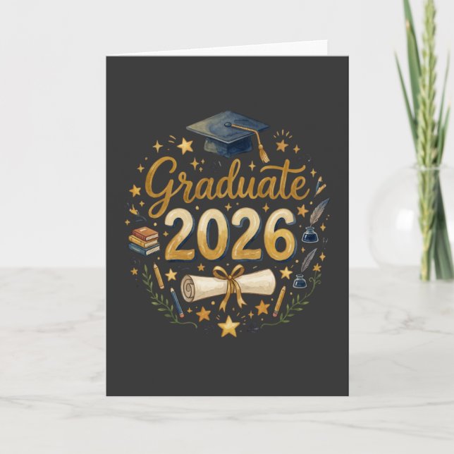 Carte Diplômé sur mesure de la promotion 2026 Famille pe (Devant)
