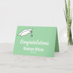 Carte Diplômé Vert Menthe Nom du Lauréat Félicitations