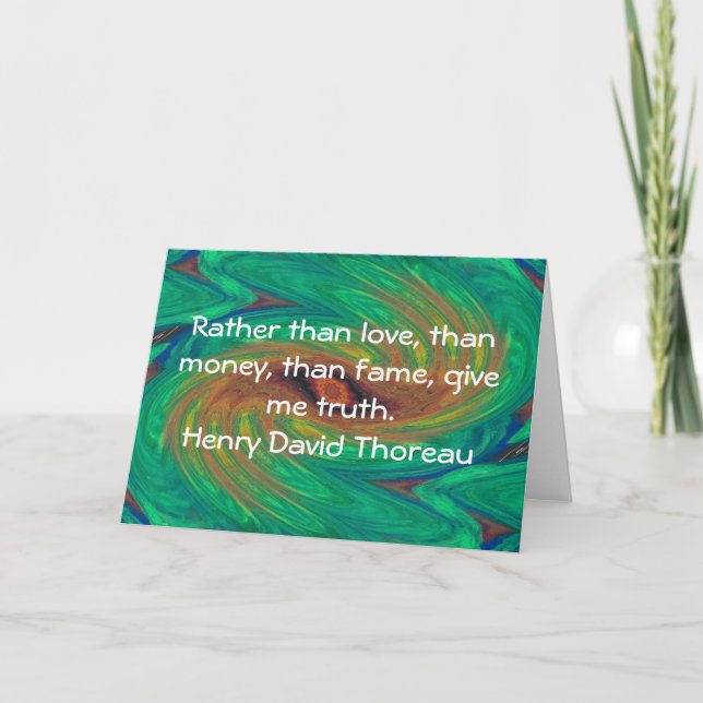 Carte Dire de citation de sagesse de Henry David Thoreau (Devant)