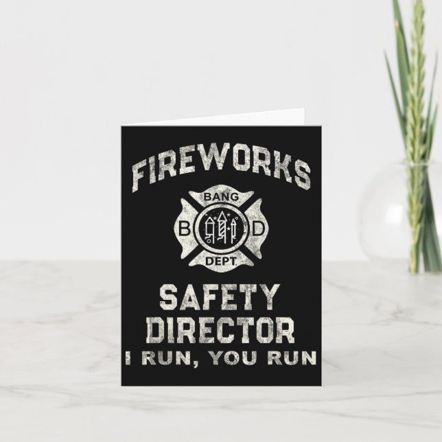 Carte Directeur de la sécurité des feux d'artifice drôle (Devant)