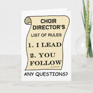 Carte Directeur List Of Rules de choeur