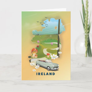 Carte d'Irlande affiche de voyage vintage