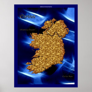 Carte d'Irlande Poster d'art
