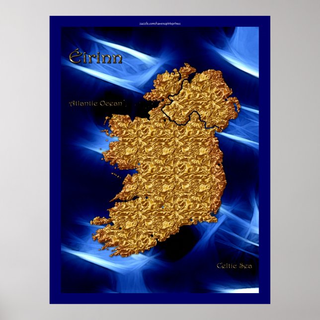 Carte d'Irlande Poster d'art (Devant)