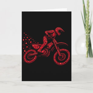 Carte Dirt Bike Cœur Motard Garçons Femmes Hommes Saint-