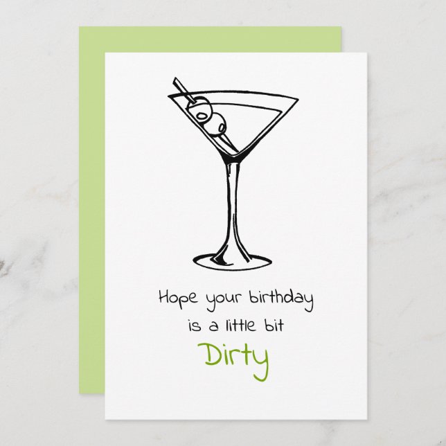 Carte Dirty Martini 30 anniversaire (Devant / Derrière)