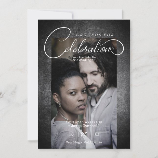 Carte Dirty Whimsical Grounds for Celebration Wedding (Devant)