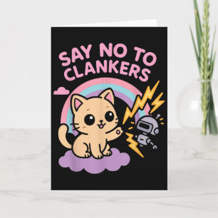 Carte Dis Clankers Anti Ai Robots Chiot Mignon Pluie