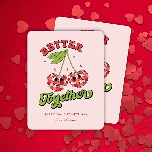 Carte Disco Ball Valentine's Cherry Better Together (Créateur téléchargé)