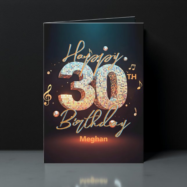 Carte Disco Dance chic branché 30e anniversaire (Créateur téléchargé)