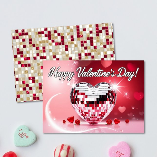 Carte Disco Heart Valentine (Disco Heart Valentine's Card)