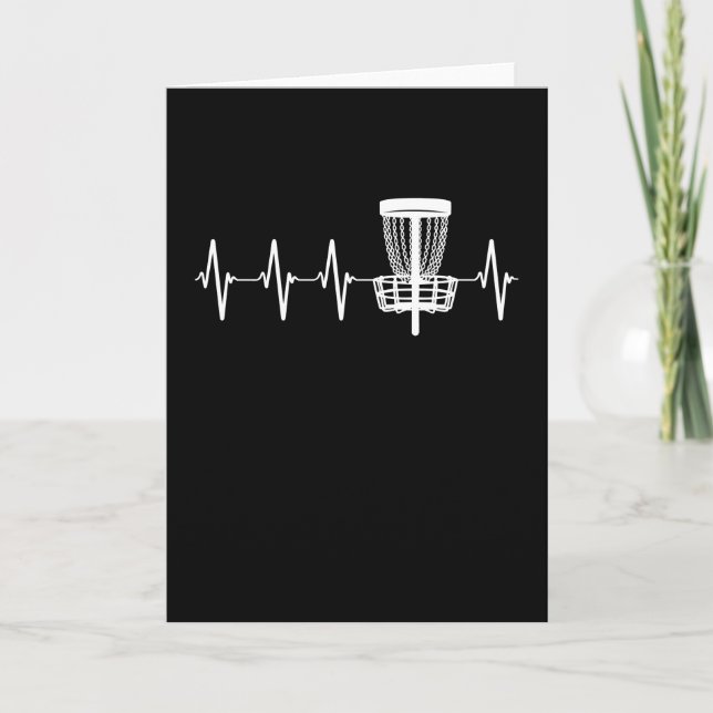 Carte Disk Golf Heartbeat EKG Love Disk Golf Player (Devant)