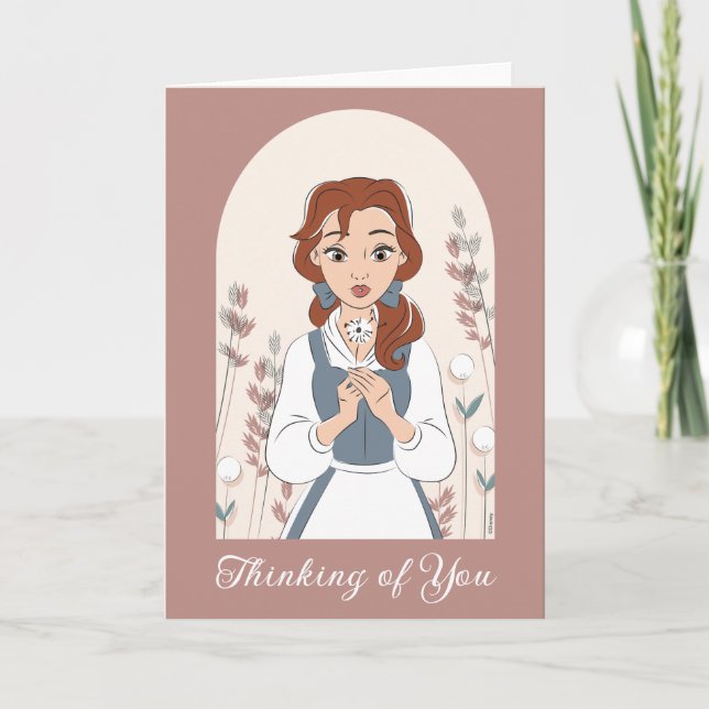 Carte Disney personnalisé | Belle dans le jardin (Devant)
