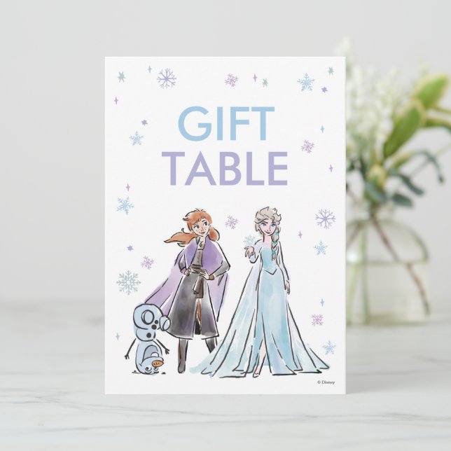 Carte Disney's Frozen Birthday Snowflake Table (Debout devant)