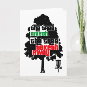 Carte Disquage Golf Drôle Disque Sports Arbre Icône Art 