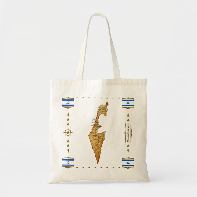 Carte d'Israël + Sac à drapeaux (Devant)