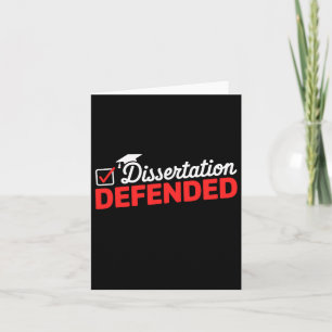 Carte Dissertation Défendu Doctorant Diplômé de Phd