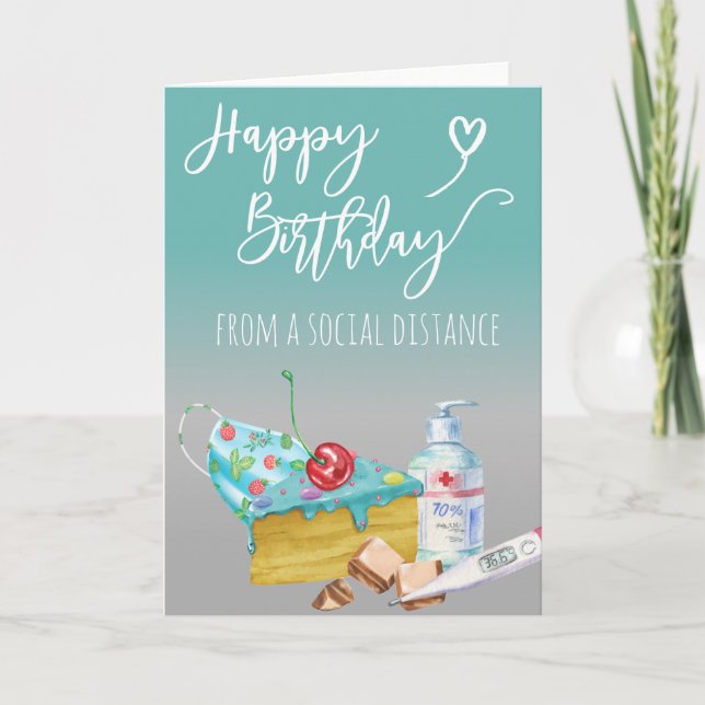 Carte Distance sociale Joyeux Anniversaire 19 (Devant)