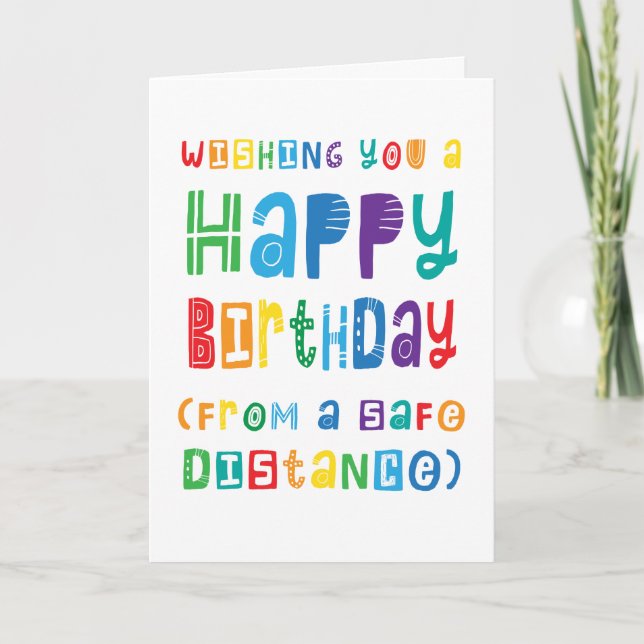 Carte Distances sociales amusantes Anniversaire Distance (Devant)