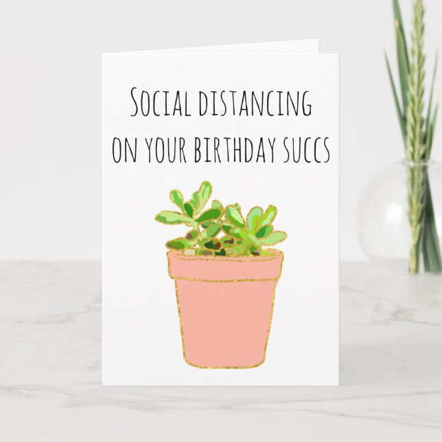 Carte Distances Sociales Sur Votre Anniversaire Succès (Devant)