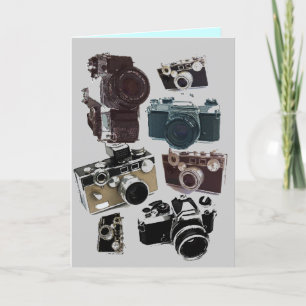 Carte distressed photographe retro camera